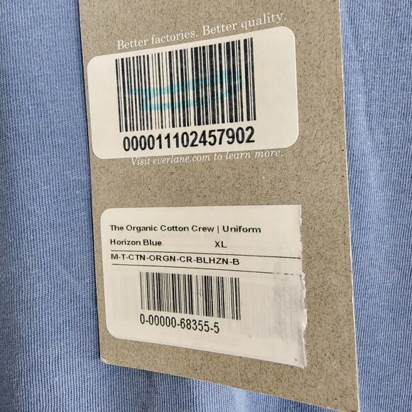 NEW Everlane Uniform Men's The Organic Cotton Crew Horizon Blue T-Shirt - Picture 4 of 8